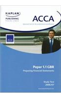 ACCA Paper 1.1 Gbr Preparing Financial Statements