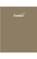 Doodles Journal - Great for Sketching, Doodling or Planning with Khaki Cover: 100 Pages, Wide Ruled, 8 x 10 Book, Soft Cover