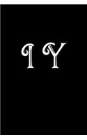 I Y: Double Monogram Journal, 100 Pages, 6x9 Inches, Black Glossy Cover