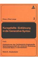 Kurzgefasste Einfuehrung in die generative Syntax