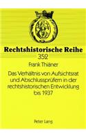 Das Verhaeltnis Von Aufsichtsrat Und Abschlusspruefern in Der Rechtshistorischen Entwicklung Bis 1937