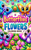 Butterflies and Flowers Coloring book