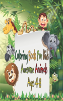 Coloring Book For Kids Awesome Animals Ages 4-8