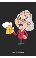 4th of July Notebook: Dotted Log Book For American And Love The American Flag: Benjamin Franklin Journal Funny Drinking Beer Gift