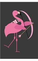 Flamingo schießt mit Bogen: Liniertes DinA 5 Notizbuch für alle, die Bogenschießen lieben Bogenschießer Notizheft