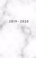 2019 - 2020: Weekly Planner Starting May 2019 - Dec 2020 6 x 9 Dated Agenda Appointment Calendar Organizer Book Soft-Cover Marble White
