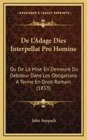 De L'Adage Dies Interpellat Pro Homine