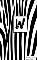W: Personalized Initial Journal/Notebook/Diary - Zebra Print