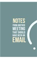 Notes from another Meeting that should have been an Email