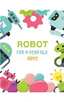 Robot for 4 Year Old Boys: Easy To Color Activity For Creative Preschool Children