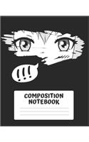 Anime Themed Composition Notebook: Manga Blank Wide Ruled Lined Exercise Kawaii Textbook for Elementary Middle or High School Teen Students to Note Taking Journaling and Creative Writ