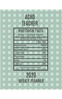 Acro Teacher Nutritional Facts Weekly Planner 2020