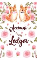 Account Ledger: Checking Account Transaction credit and debit card register log book Tracking Cute Dog and Flower Cover