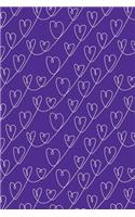 Bullet Journal Notebook White Scribbly Hearts Pattern 5