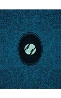 Monogram Baseball Sketchbook: Blank Art Pad Notebook Journal(51 Monogram Cerulean 150 Sketch)