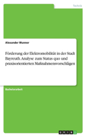 Förderung der Elektromobilität in der Stadt Bayreuth. Analyse zum Status quo und praxisorientierten Maßnahmensvorschlägen