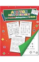 Addition Math Worksheet for Preschool, Kindergarten and 1st grade