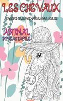 Livres de coloriage Mandala pour adultes - Niveau facile - Animal - Les chevaux