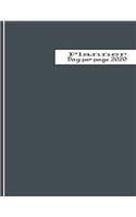 Day per page planner 2020: The large minimalism style professional page per day personal agenda diary for all your organisational needs - Teal blue colour cover art design