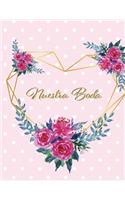 Nuestra Boda: Planificador de Boda Organizador y Agenda para Novias o Novios para planear todas las actividades previas a la boda Tema flores magenta y gris 8.5 x