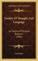 Duality Of Thought And Language