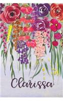 Clarissa: Personalized Lined Journal - Colorful Floral Waterfall (Customized Name Gifts)