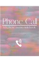 Phone Call Telephone Memo Notebook