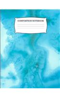 Composition Notebook: College Ruled Swirly Blue Composition Book