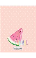 sketchbook summer: Summer on pink cover (8.5 x 11) inches 110 pages, Blank Unlined Paper for Sketching, Drawing, Whiting, Journaling & Doodling(4 Summer on Pink Sketchbook)