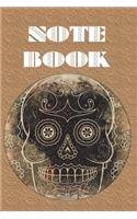 Notebook: Sugar Skull - Day of the Dead - Composition Book . Cornell Notes - Round Brown Sugar Skull