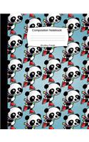 Skating Panda Composition Notebook