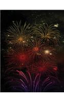 Firework Notebook: 8.5 X 11 202 College Ruled Pages