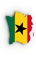 The Flag of Ghana in Africa Filled into a Ghanian Country Map Outline Map: Take Notes, Write Down Memories in this 150 Page Lined Journal