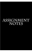 Assignment Notes
