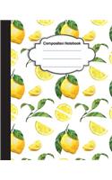 Composition Notebook: Freshy Orange and Lemon: College Ruled School Notebooks, Subject Daily Journal Notebook: 120 Lined Pages (8 x 10 in.)