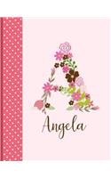 Angela: Personalized Writing Journal / Notebook for Women and Girls, Floral Monogram Initials Names Notebook, Journals to Write in for Women, 110 ... Journal / Notebook, Personalized Gift)