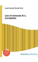 List of Minerals K-L (Complete): (English)