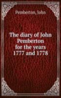diary of John Pemberton for the years 1777 and 1778