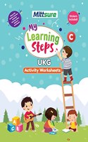 My Learning Steps UKG Activity Worksheet - stickers sheet, Teacher-recorded Animated Videos based on worksheet (English, Hindi, Math, General Awareness, Art) for Kids age 3-6 Years