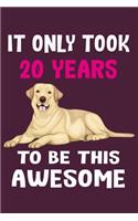 It only took 20 years to be this awesome: 20 Year Old Perfect Birthday Gift for Boys and Girls