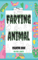 Funny Farting Animal Coloring Book For Kids & Adults