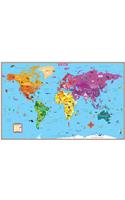 Kids' Illustrated World Wall Map Folded