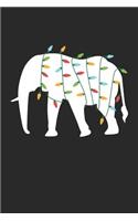 Christmas Notebook 'Elephant with Christmas Lights' - Christmas Gift for Animal Lover - Christmas Lights Elephant Journal: Medium College-Ruled Journey Diary, 110 page, Lined, 6x9 (15.2 x 22.9 cm)