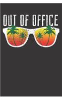 Notebook: College Ruled 6x9 120 Pages Vintage Out Of Office Vacation Holiday Sunglasses Palms Gift