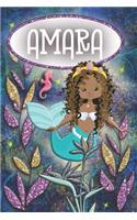 Mermaid Dreams Amara: Wide Ruled Composition Book Diary Lined Journal