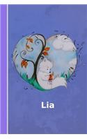 Lia: Personalized Notebook Illustration Fox with Heart Softcover 120 Pages Blank Notebook Diary Scrapbook Journal Gift Idea