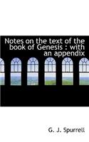 Notes on the Text of the Book of Genesis