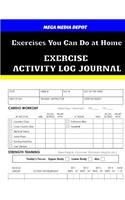 Exercises You Can Do at Home Exercise Activity Log Journal