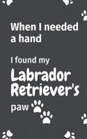 When I needed a hand, I found my Labrador Retriever's paw: For Labrador Retriever Puppy Fans