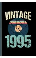 Vintage 1995: Retro Vintage 1995 24th Birthday Record Vinyl Vintage Disco Bday Gift (6"x9") Lined notebook Journal to write in